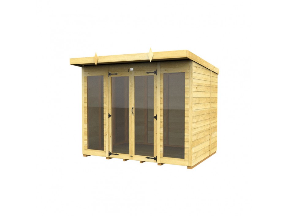 8ft x 5ft Pent Summer House (Full Height Window)