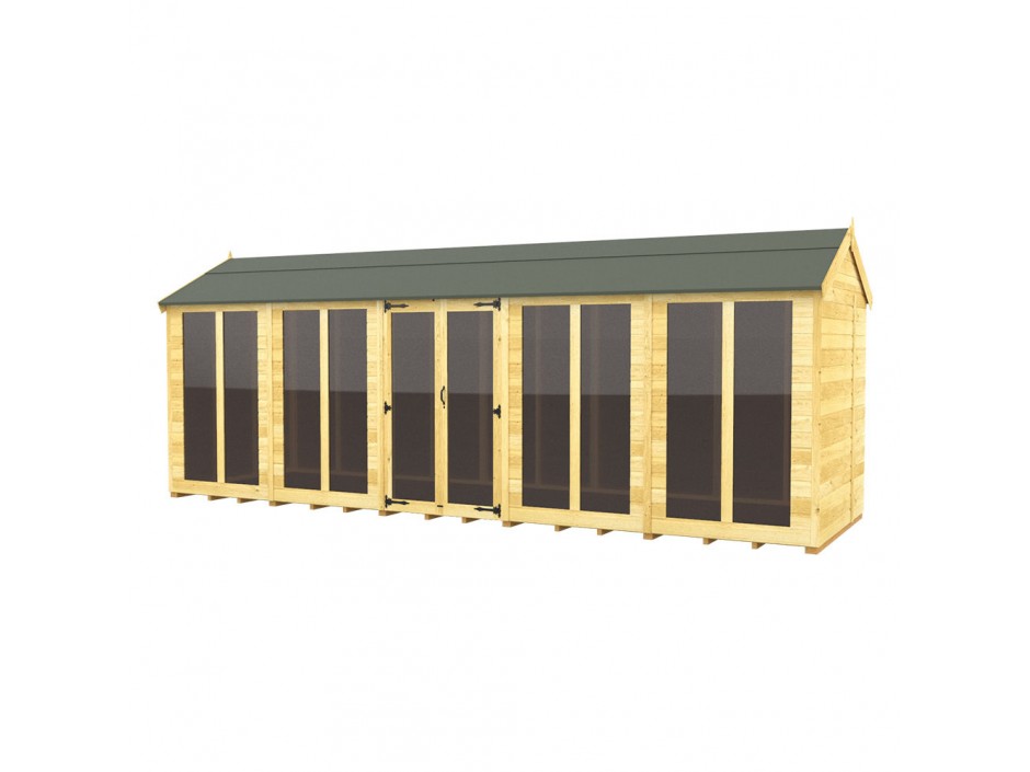 6ft x 20ft Apex Summer House (Full Height Window)