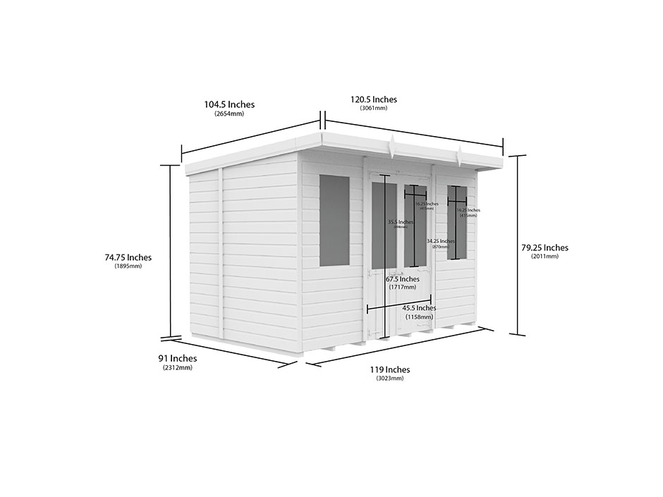 10ft x 8ft Pent Summer House Loglap