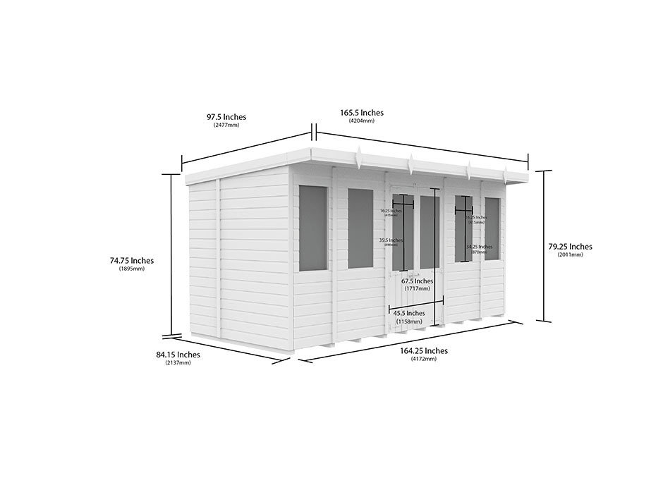 14ft x 7ft Pent Summer House Loglap