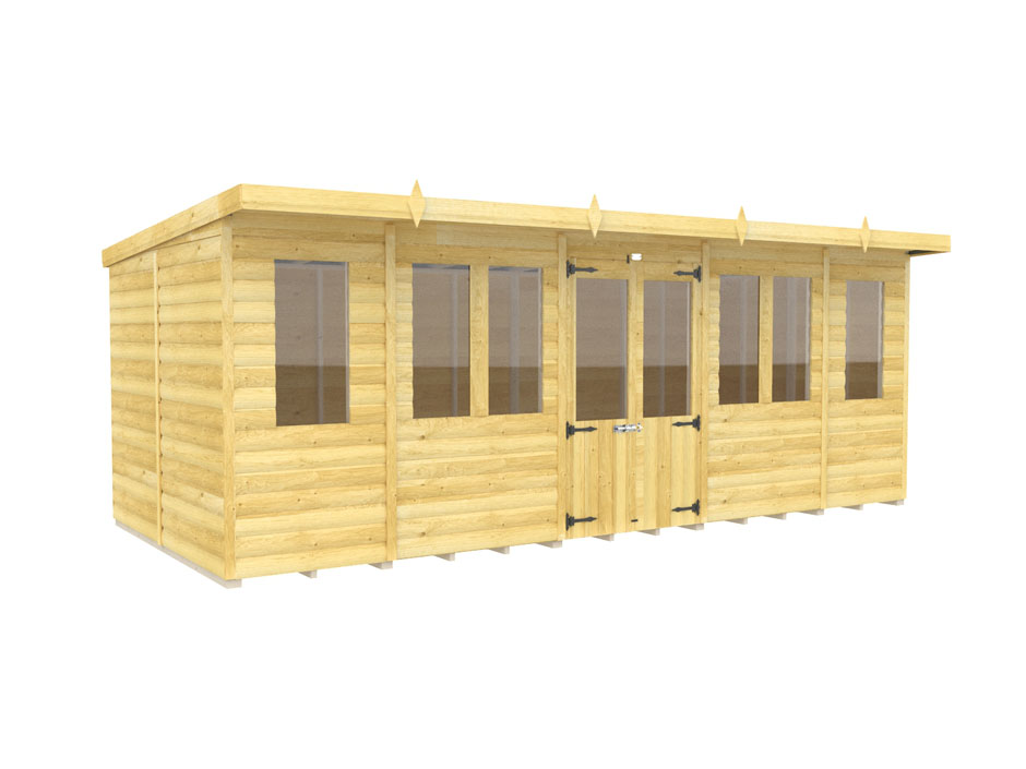 18ft x 8ft Pent Summer House Loglap