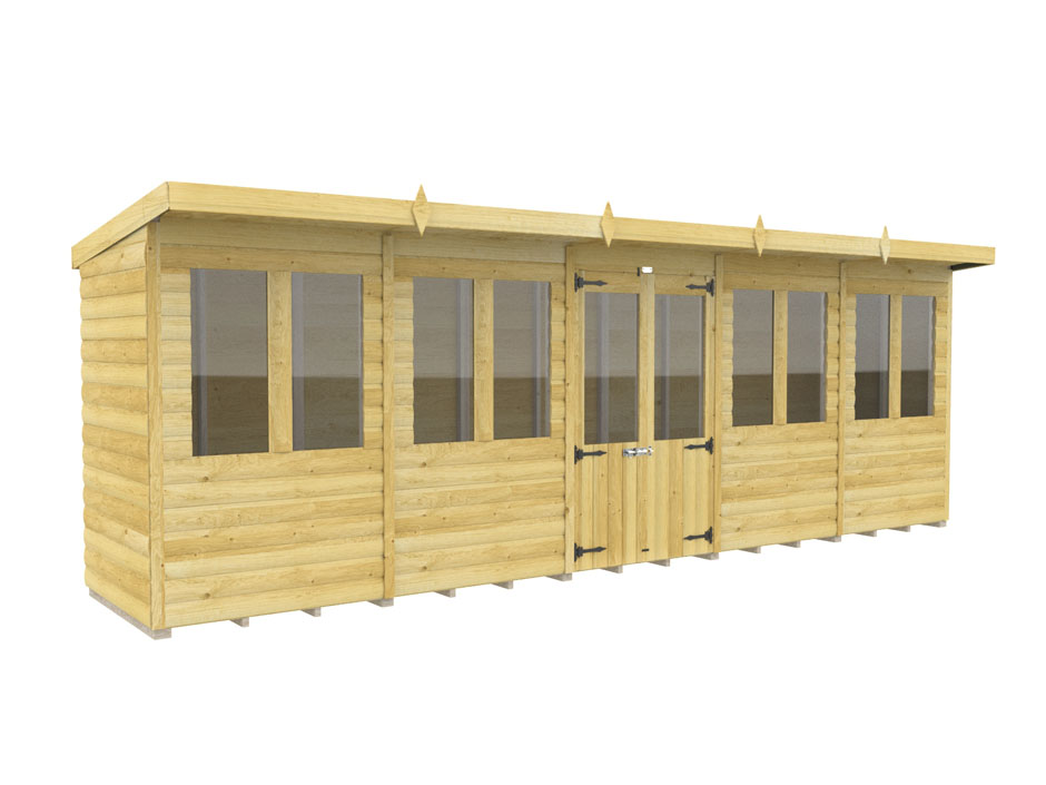 20ft x 4ft Pent Summer House Loglap