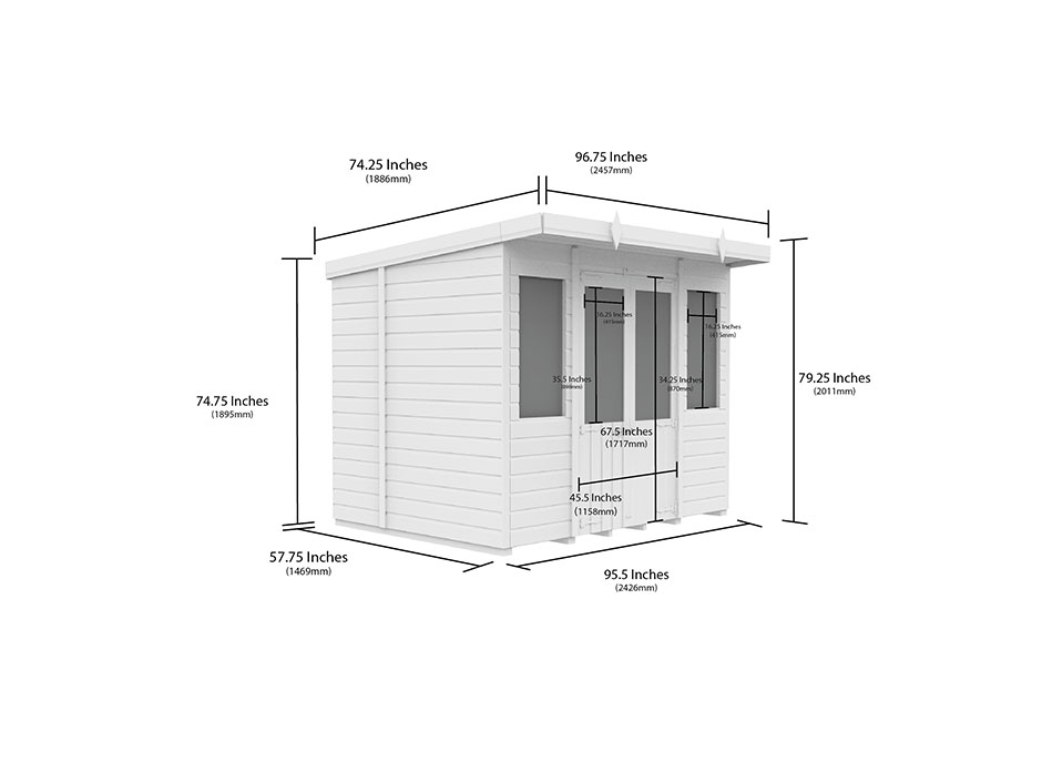 8ft x 5ft Pent Summer House Loglap