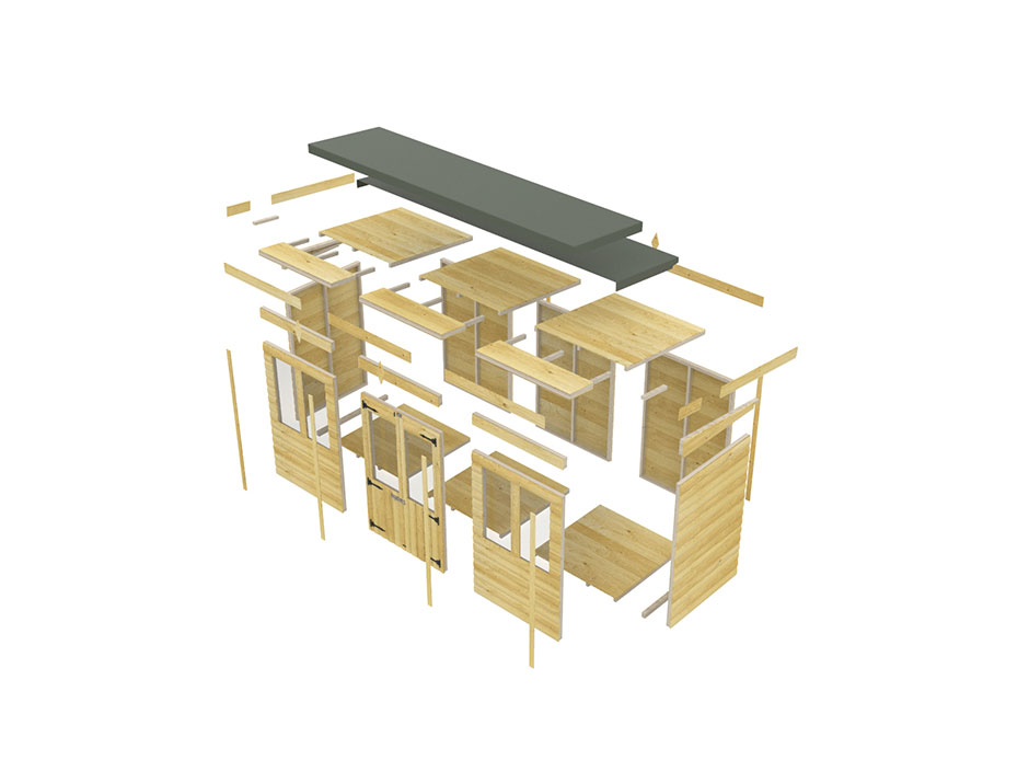 16ft x 5ft Pent Summer House Loglap