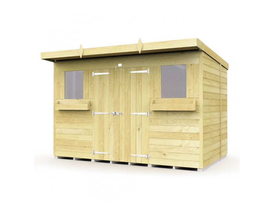 F&F 10ft x 8ft Pent Summer Shed