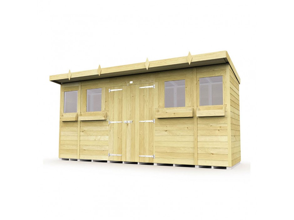 F&F 14ft x 4ft Pent Summer Shed