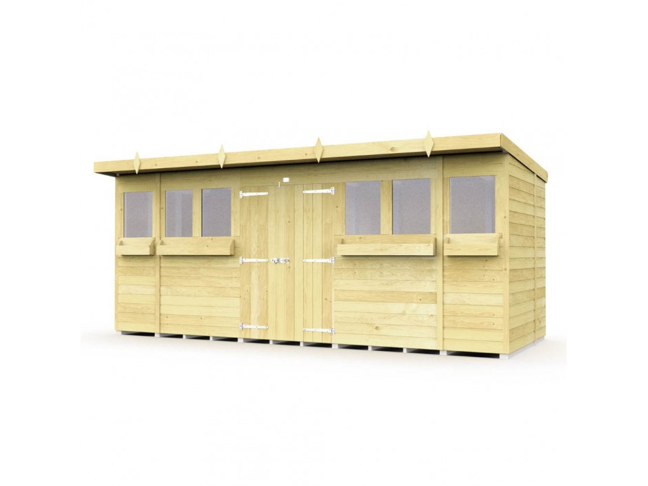 F&F 16ft x 5ft Pent Summer Shed