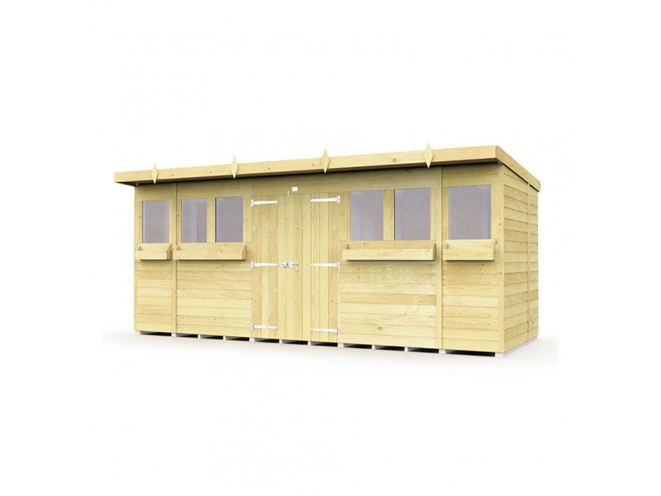 F&F 16ft x 6ft Pent Summer Shed