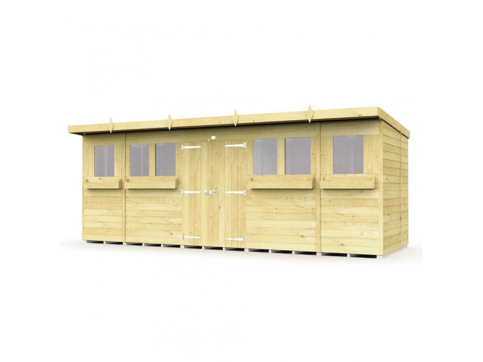 F&F 18ft x 7ft Pent Summer Shed