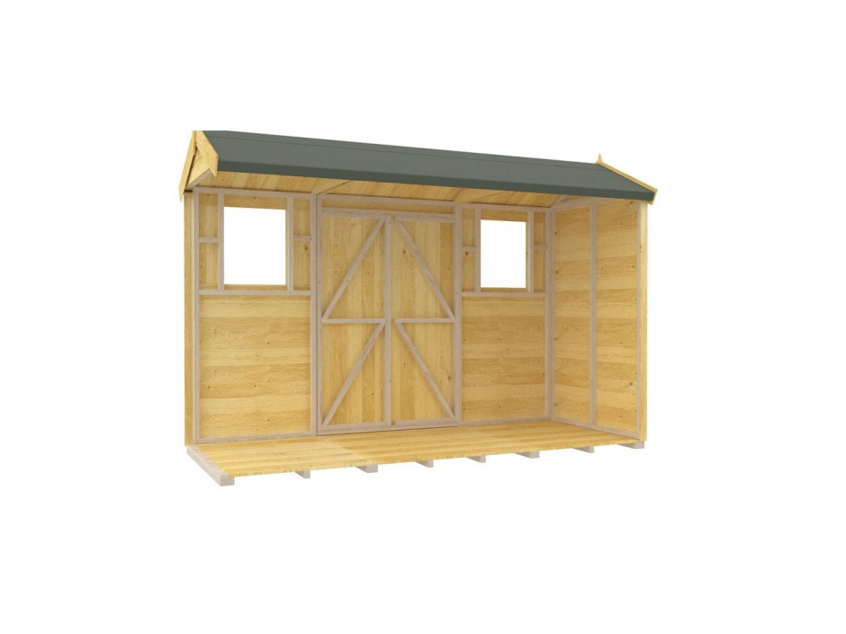 F&F 4ft x 10ft Apex Summer Shed