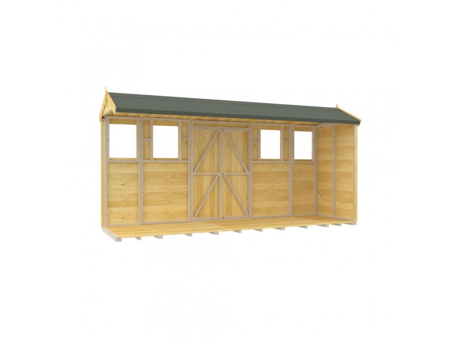 F&F 4ft x 14ft Apex Summer Shed