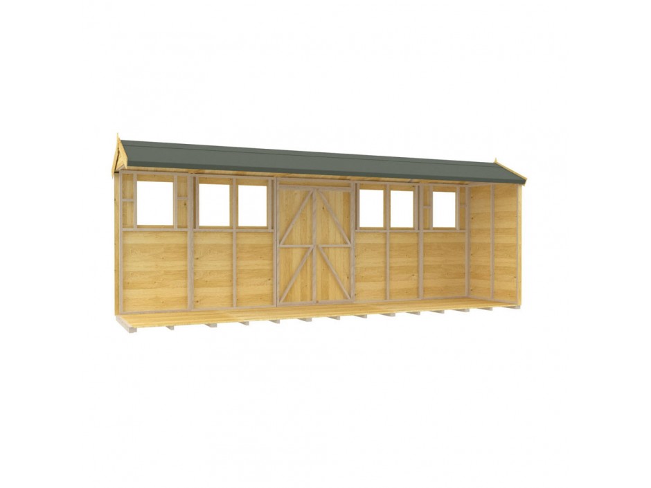 F&F 4ft x 18ft Apex Summer Shed