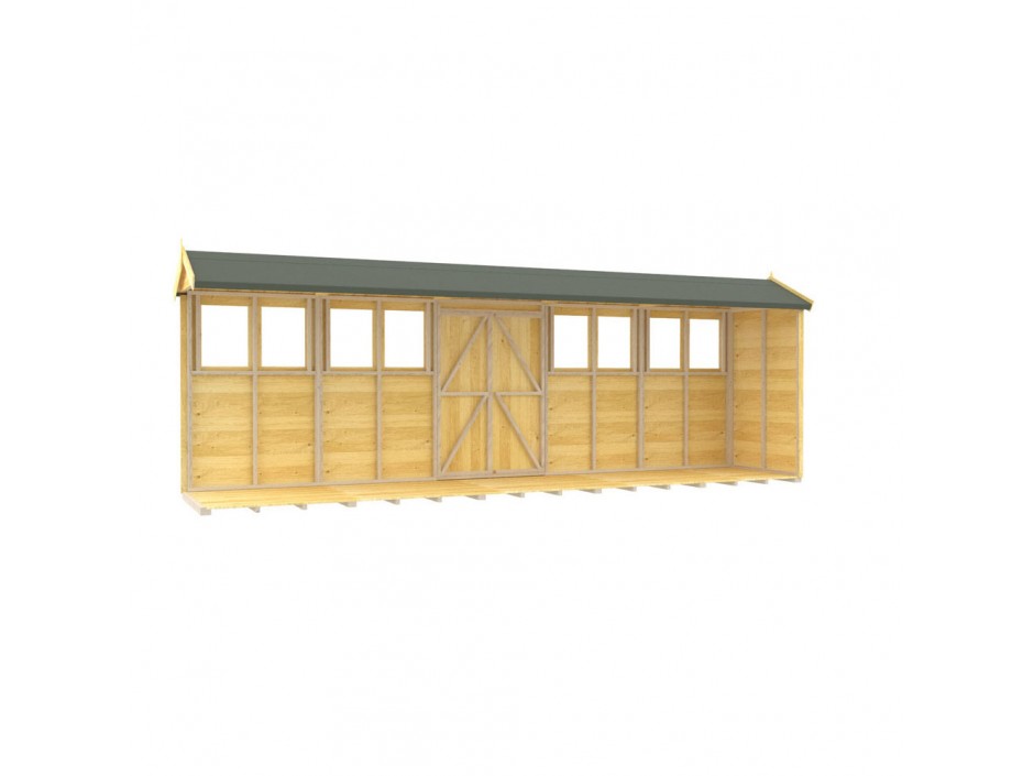 F&F 4ft x 20ft Apex Summer Shed