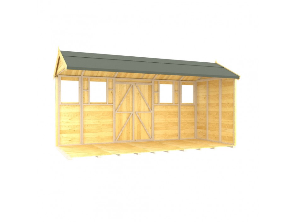 F&F 5ft x 14ft Apex Summer Shed