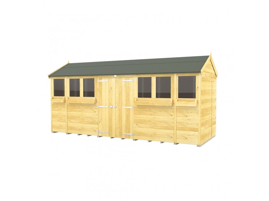 F&F 5ft x 16ft Apex Summer Shed