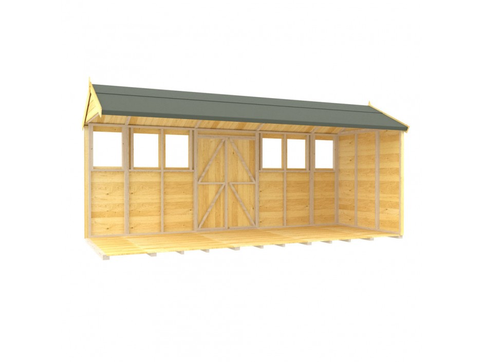 F&F 5ft x 16ft Apex Summer Shed