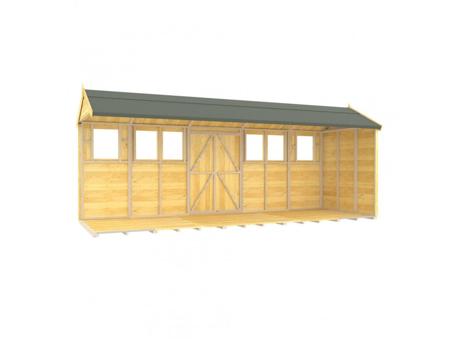 F&F 5ft x 18ft Apex Summer Shed