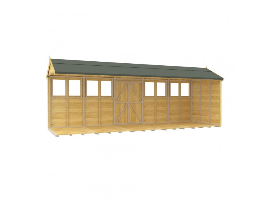 F&F 5ft x 20ft Apex Summer Shed
