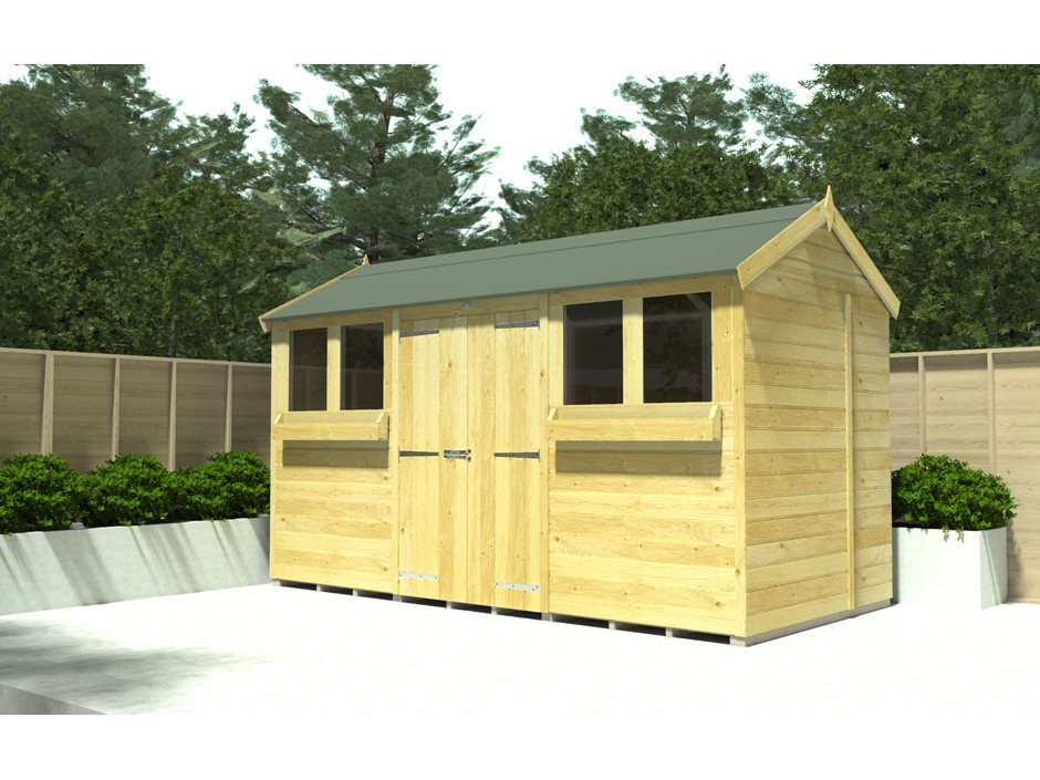 F&F 5ft x 14ft Apex Summer Shed