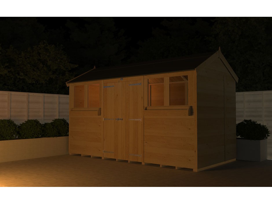 F&F 7ft x 16ft Apex Summer Shed