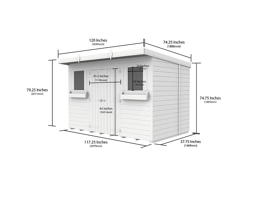 10ft x 5ft Pent Summer Shed Loglap