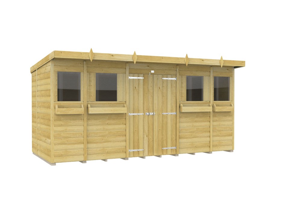 14ft x 6ft Pent Summer Shed Loglap