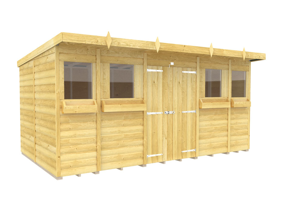 14ft x 8ft Pent Summer Shed Loglap