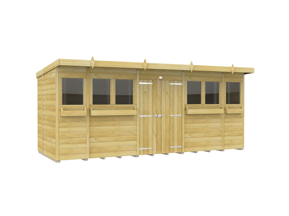 16ft x 6ft Pent Summer Shed Loglap