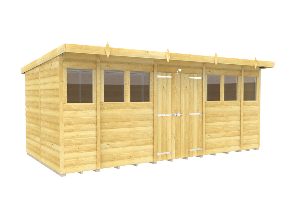 16ft x 8ft Pent Summer Shed Loglap