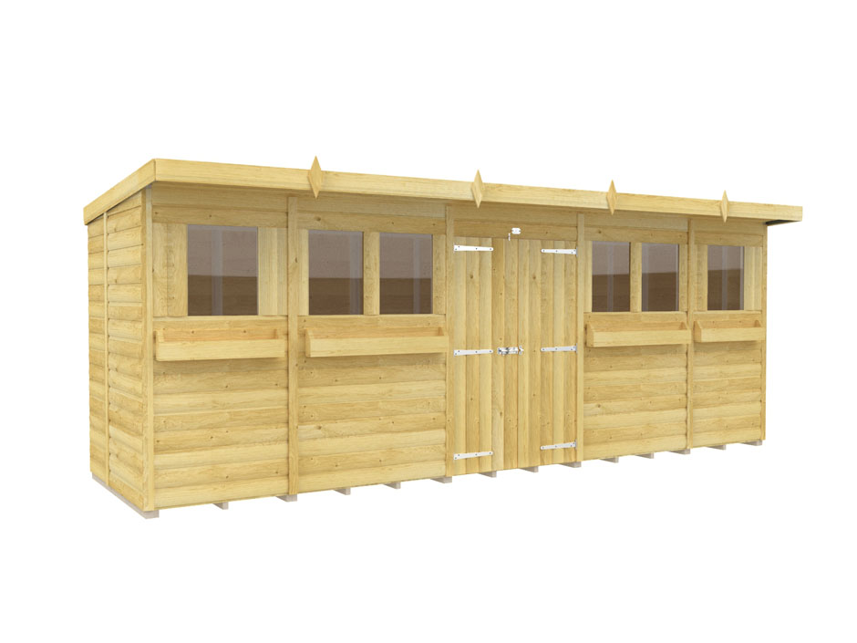 18ft x 5ft Pent Summer Shed Loglap