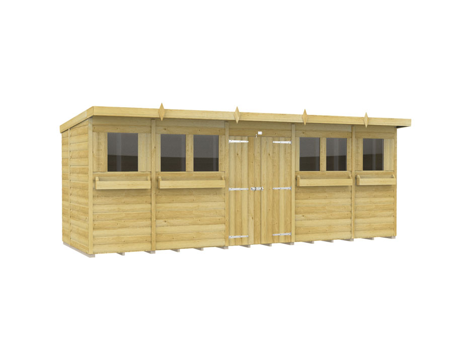 18ft x 6ft Pent Summer Shed Loglap