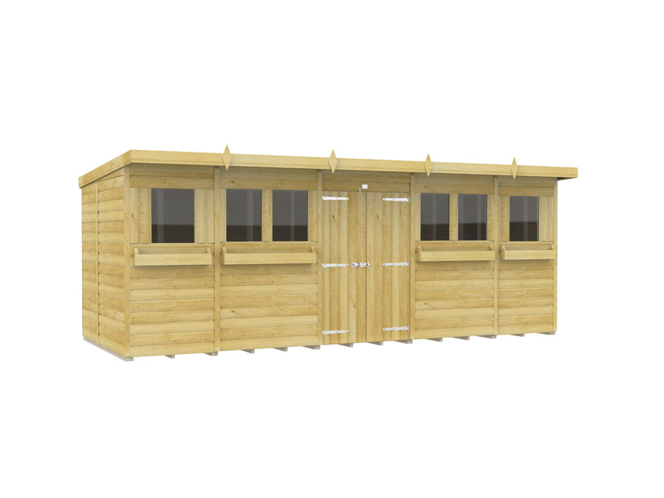 18ft x 7ft Pent Summer Shed Loglap