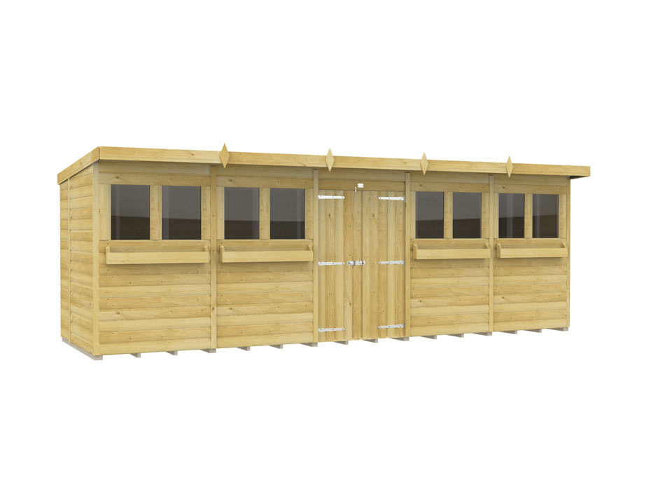 20ft x 6ft Pent Summer Shed Loglap