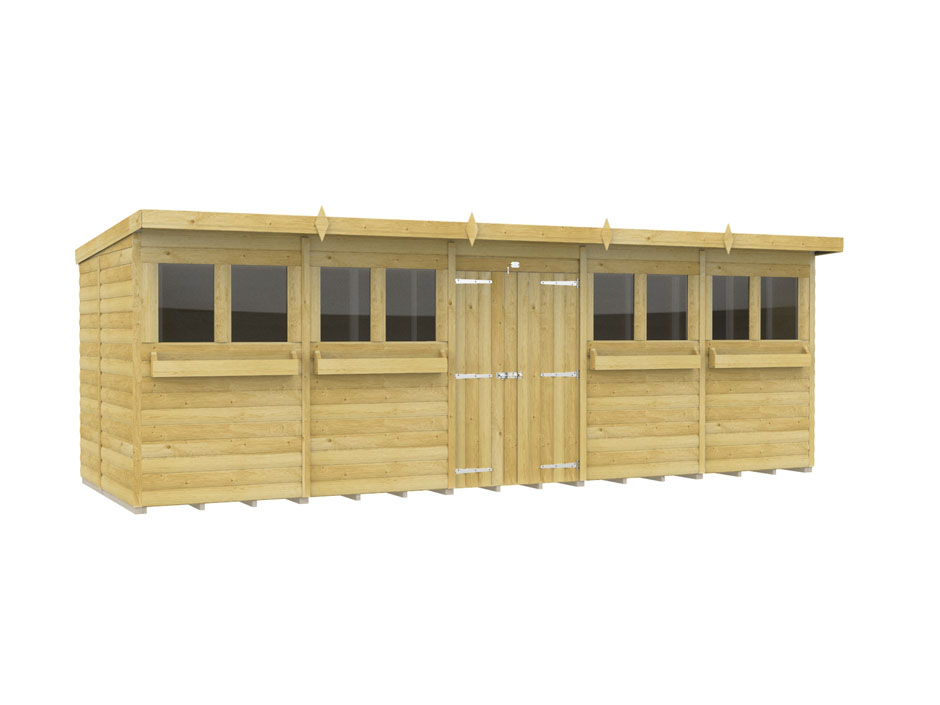 20ft x 7ft Pent Summer Shed Loglap