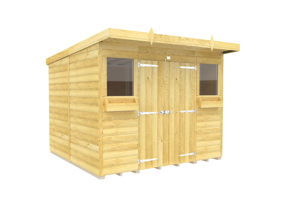 8ft x 8ft Pent Summer Shed Loglap