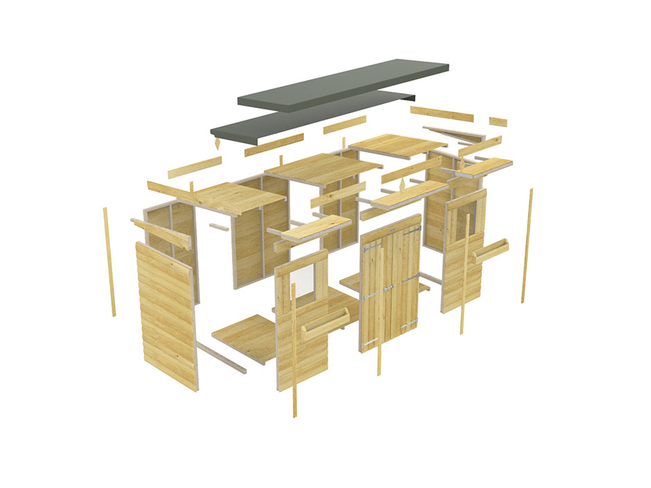 18ft x 5ft Pent Summer Shed Loglap