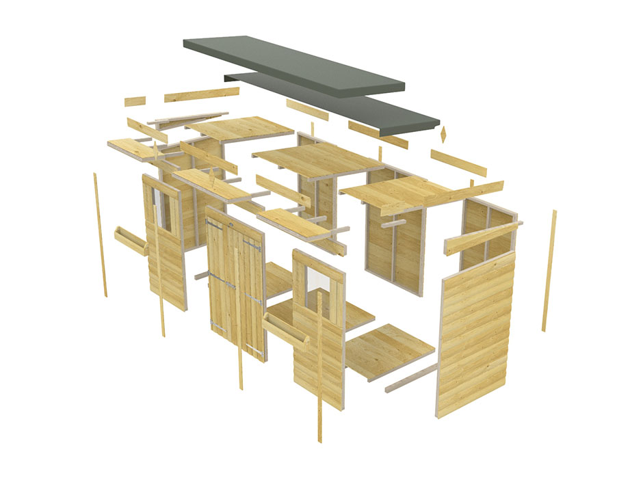 10ft x 4ft Pent Summer Shed Loglap