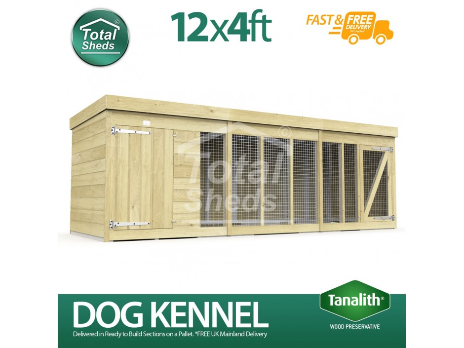 12ft X 4ft Dog Kennel and Run