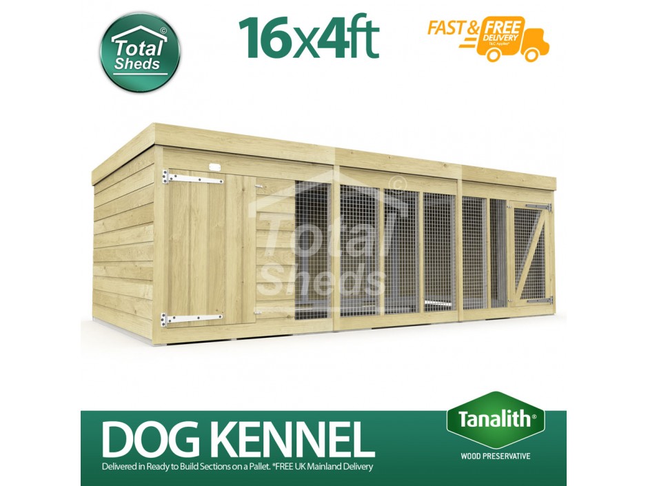 16ft X 4ft Dog Kennel and Run