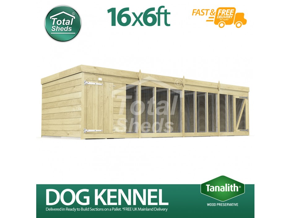 16ft X 6ft Dog Kennel and Run