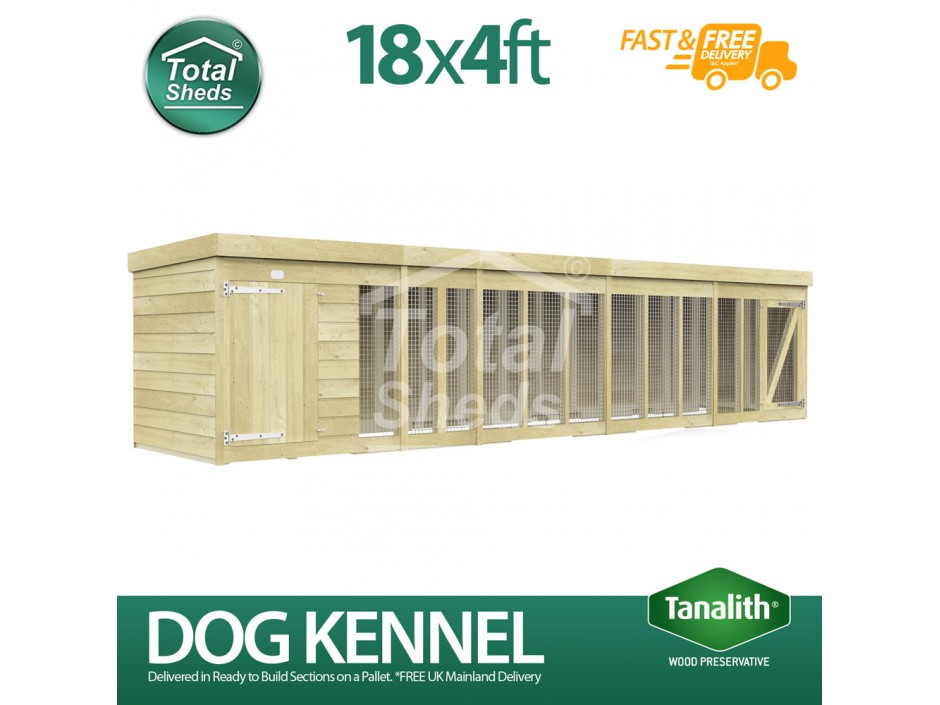 18ft X 4ft Dog Kennel and Run