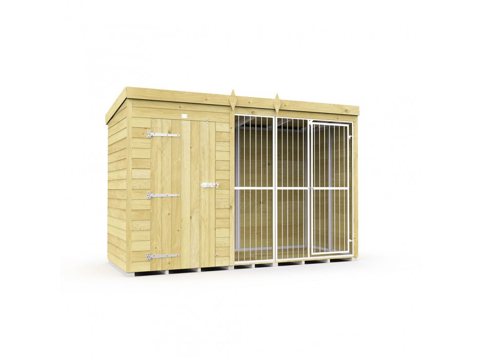 10ft X 4ft Dog Kennel and Run Full Height with Bars