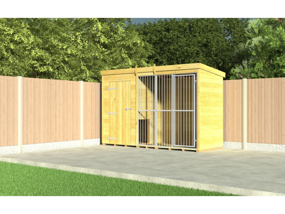 8ft X 4ft Dog Kennel and Run Full Height with Bars