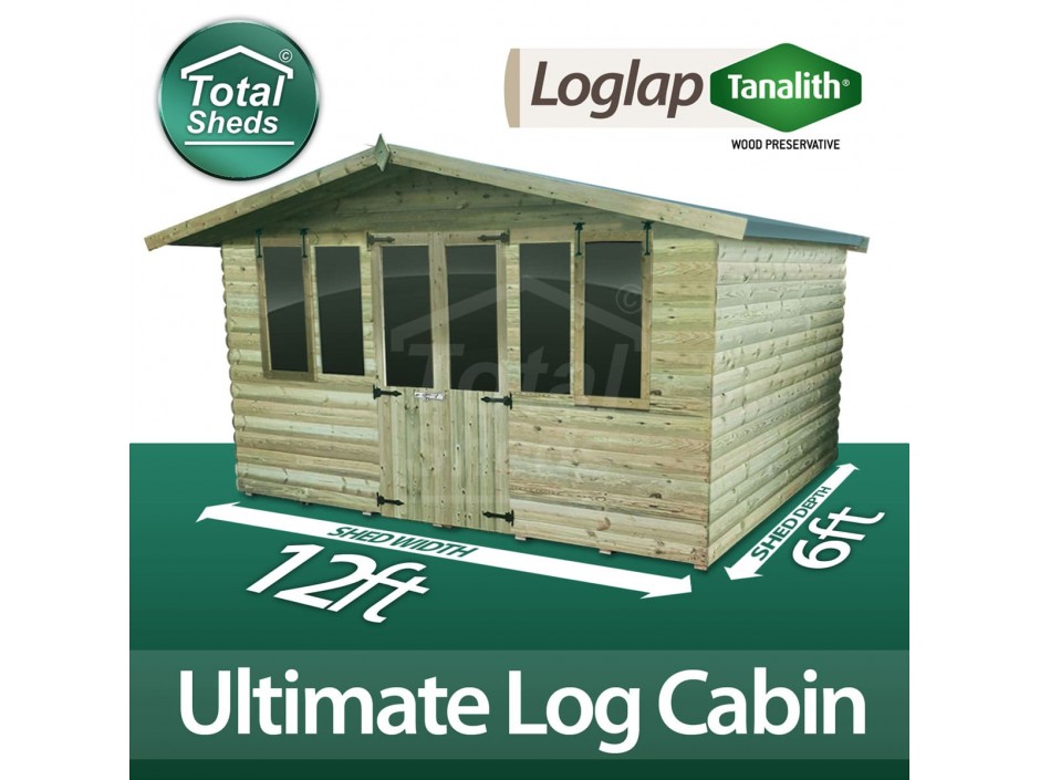 12ft X 6ft Log Cabin