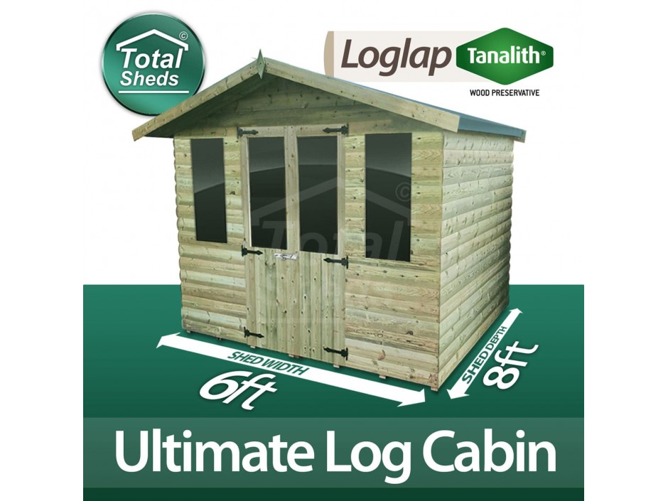 6ft X 8ft Log Cabin