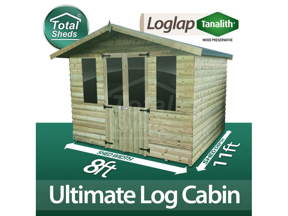 8ft X 11ft Log Cabin