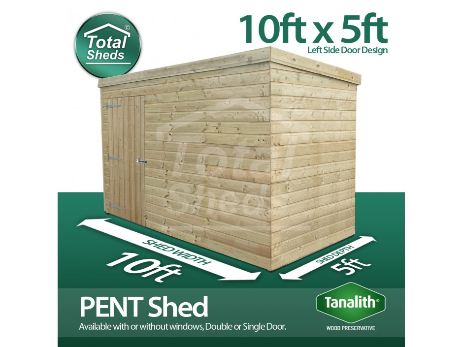 10ft X 5ft Pent Shed