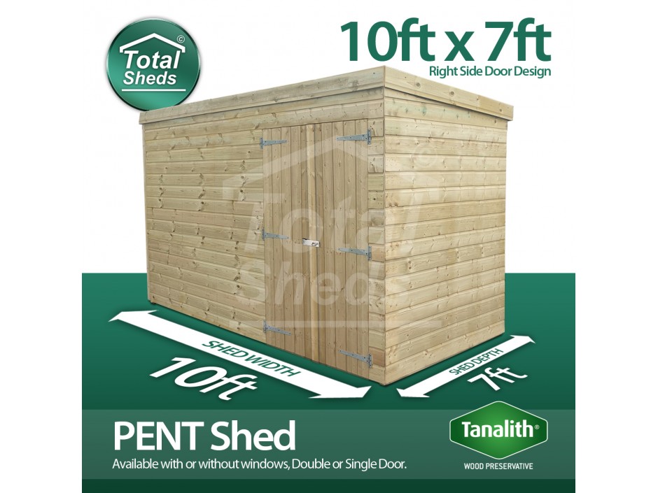 10ft X 7ft Pent Shed