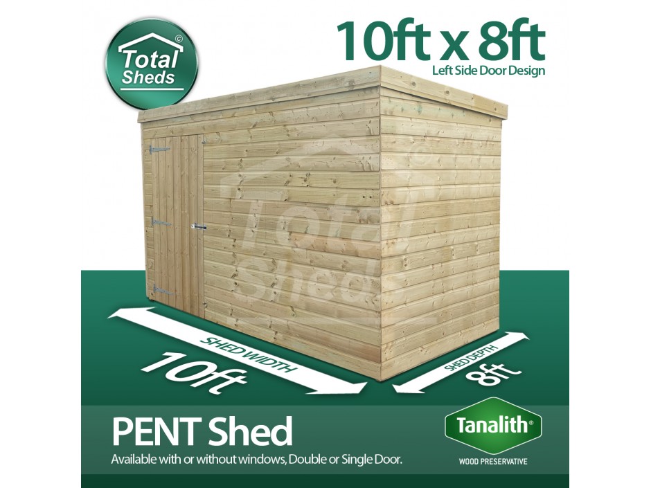 10ft X 8ft Pent Shed