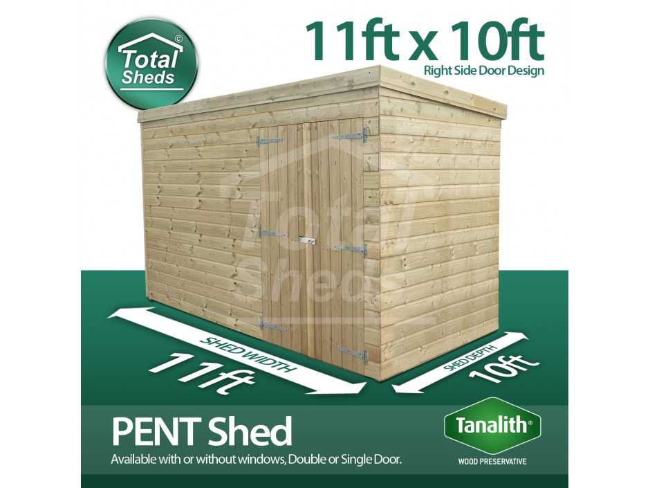 11ft X 10ft Pent Shed